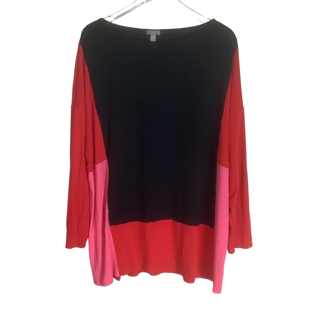J.Jill Colorblock Jersey Stretch Shirt Sz 2X